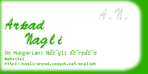 arpad nagli business card